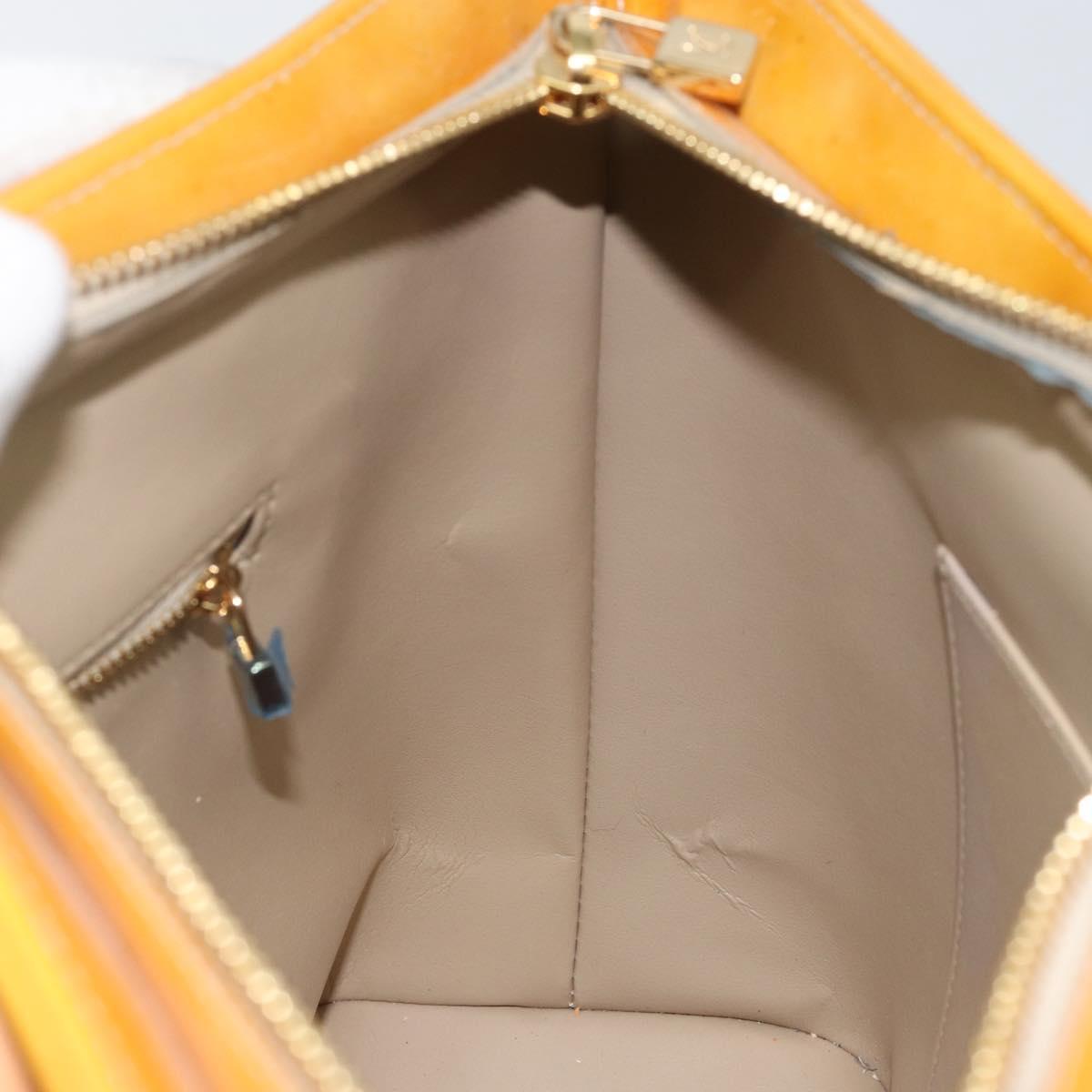 LOUIS VUITTON Monogram Vernis Houston Hand Bag Beige M91004 LV Auth th6347