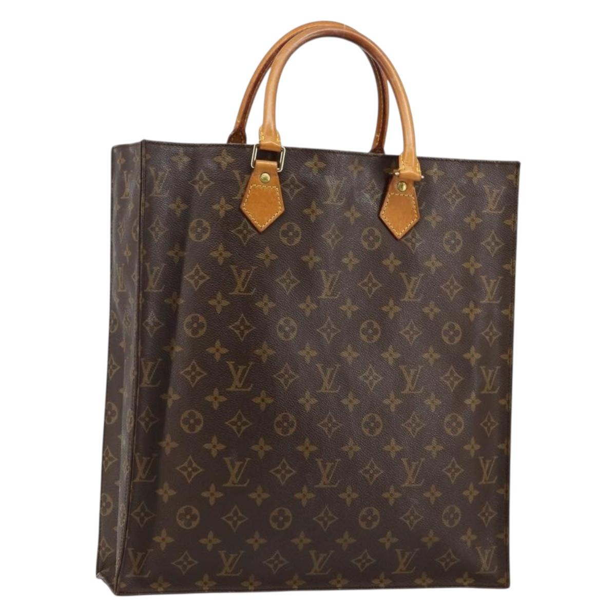 LOUIS VUITTON Monogram Sac Plat Hand Bag M51140 LV Auth th6350