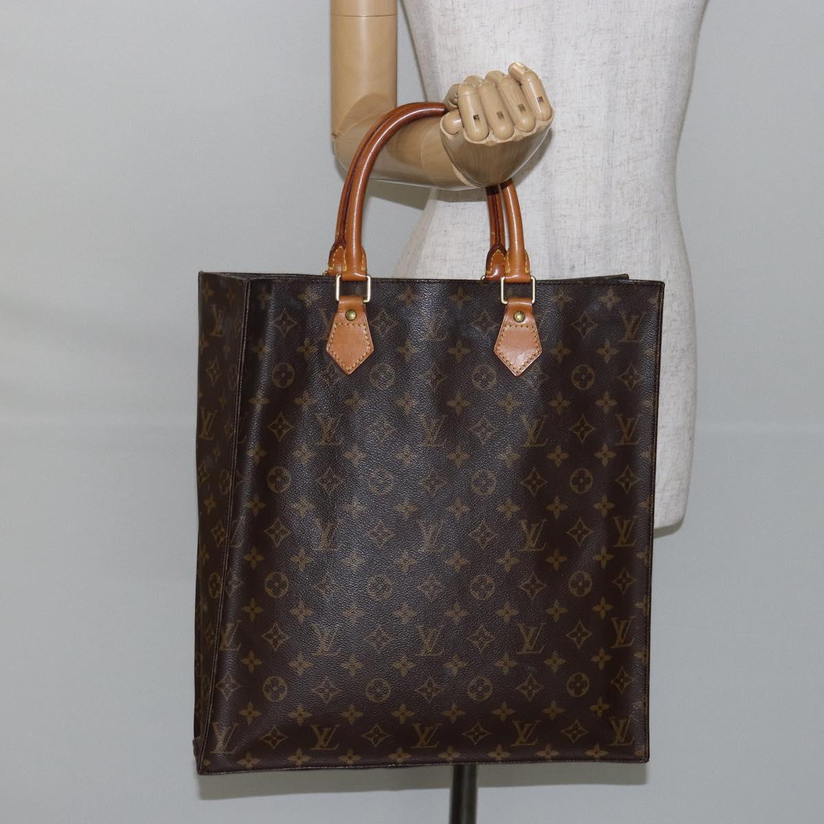 LOUIS VUITTON Monogram Sac Plat Hand Bag M51140 LV Auth th6350