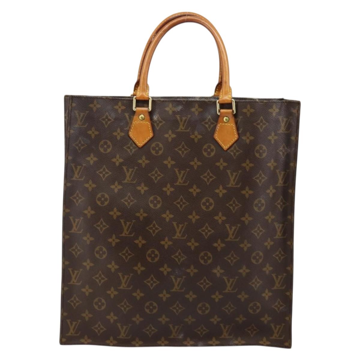 LOUIS VUITTON Monogram Sac Plat Hand Bag M51140 LV Auth th6350