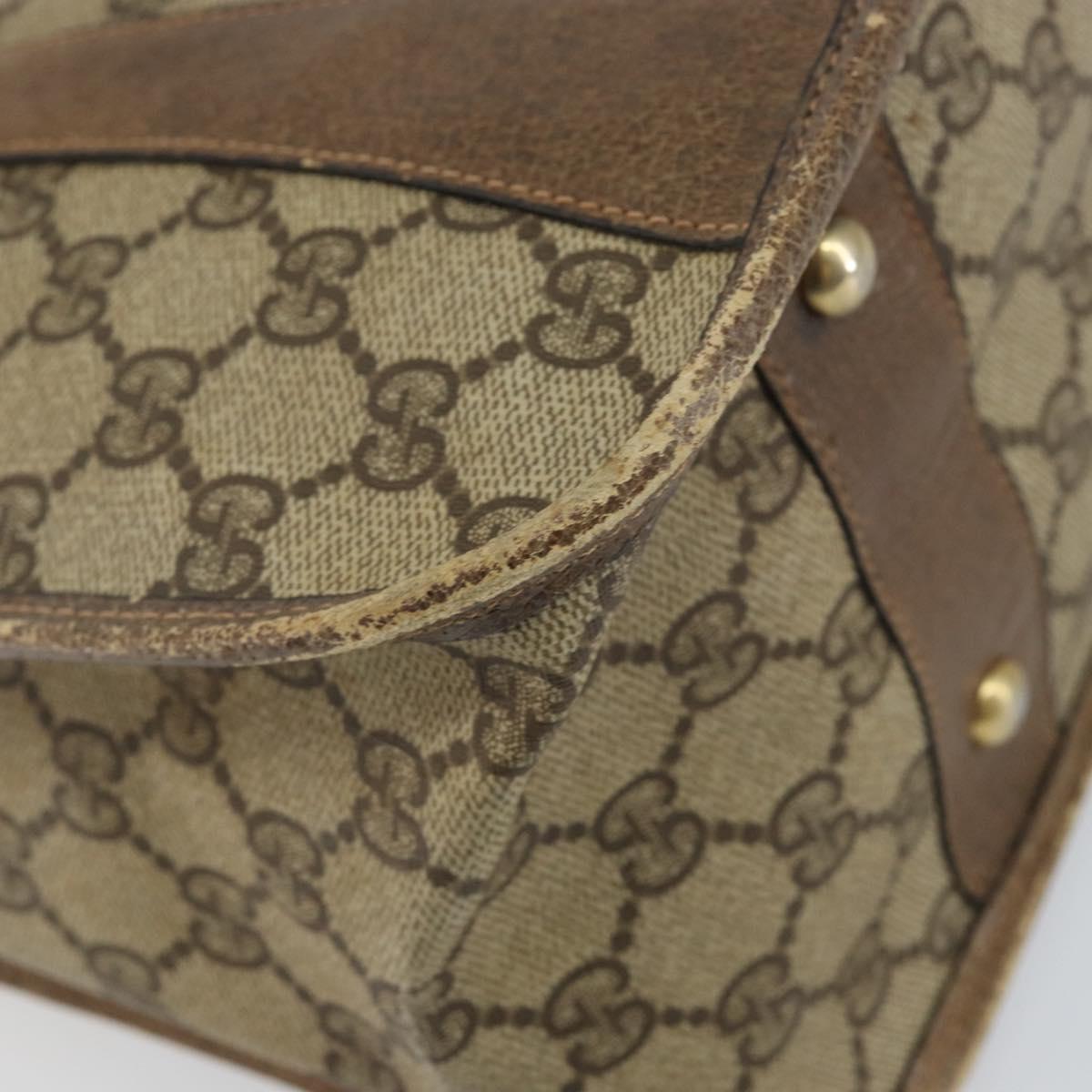 GUCCI GG Supreme Web Sherry Line Hand Bag PVC Beige 58 02 039 Auth th6355