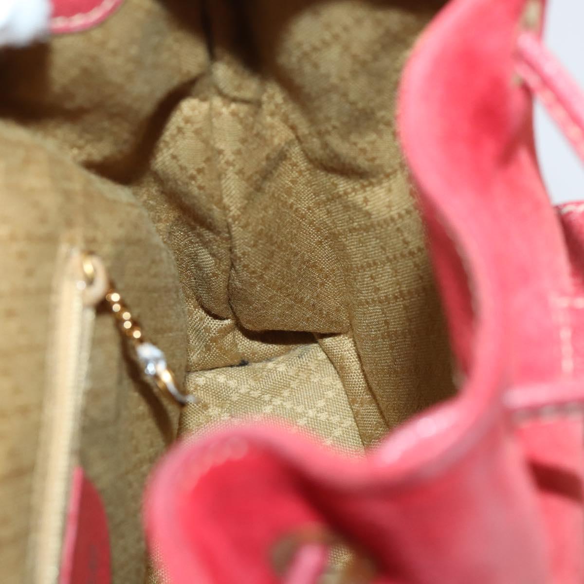 GUCCI Bamboo Backpack Suede Red Gold 003 2058 0030 Auth th6356