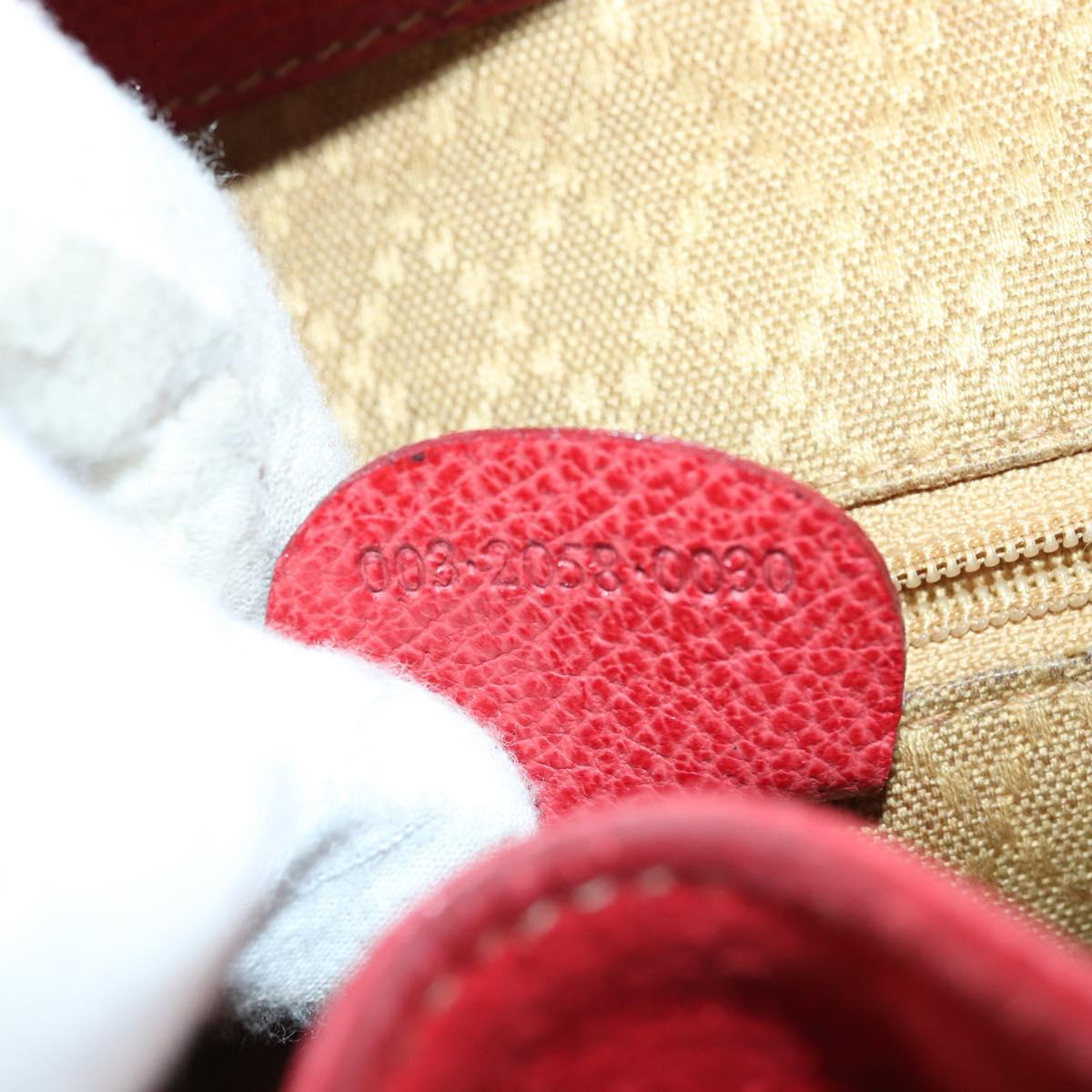 GUCCI Bamboo Backpack Suede Red Gold 003 2058 0030 Auth th6356