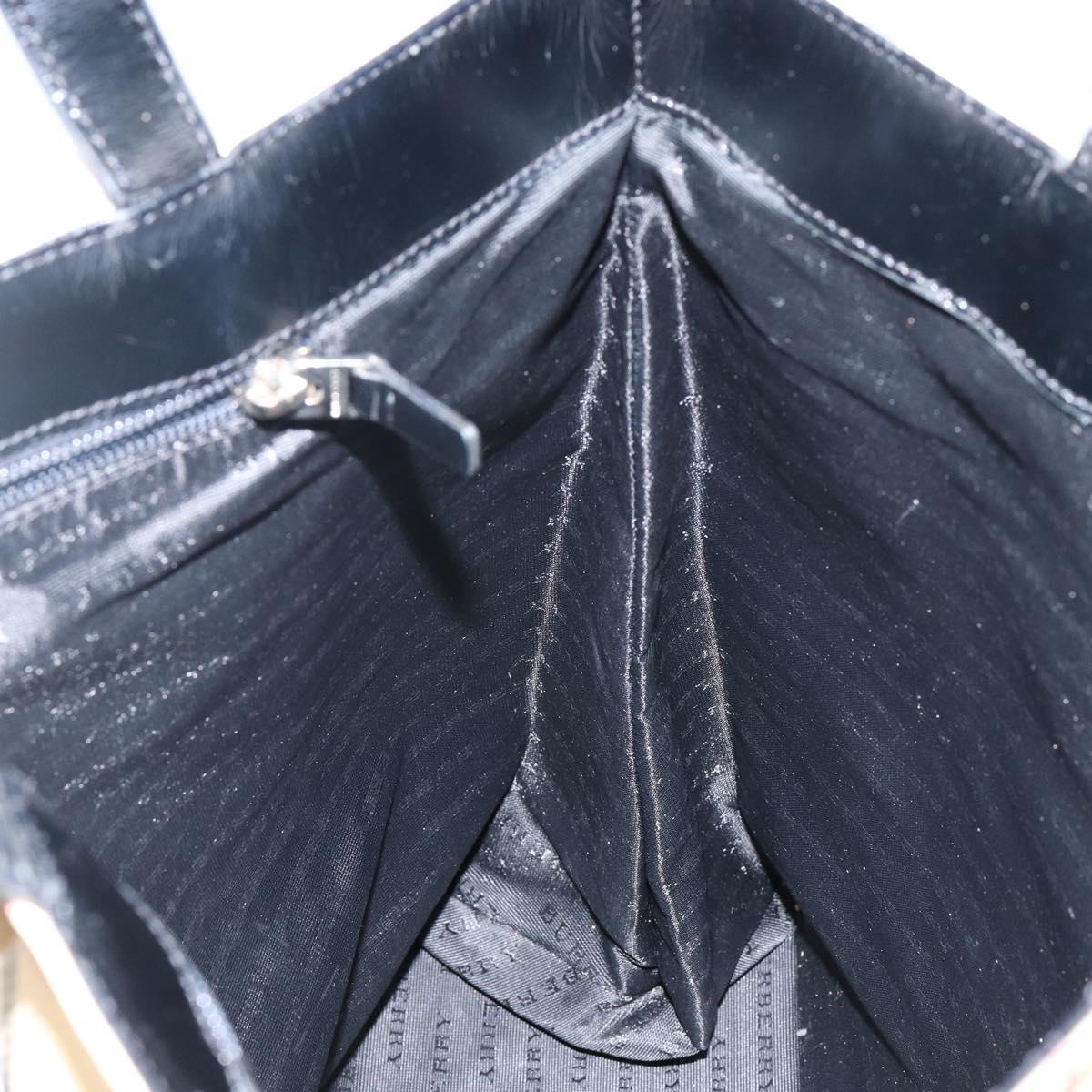 BURBERRY Nova Check Hand Bag PVC Beige Auth th6360