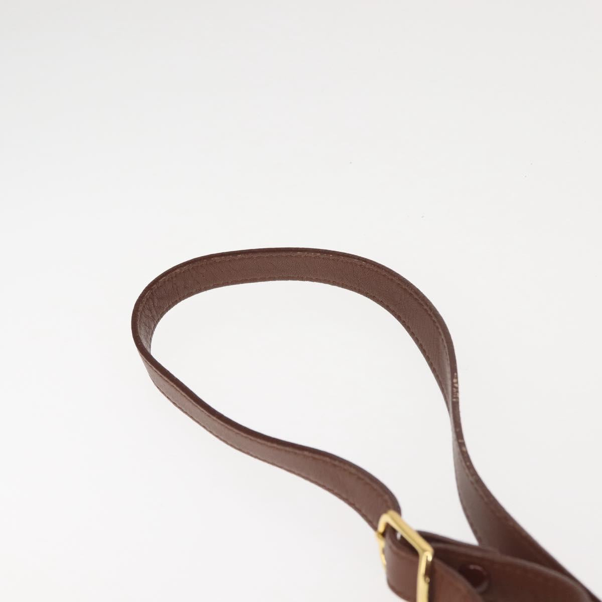 Burberrys Shoulder Bag Leather Brown Gold Auth th6364