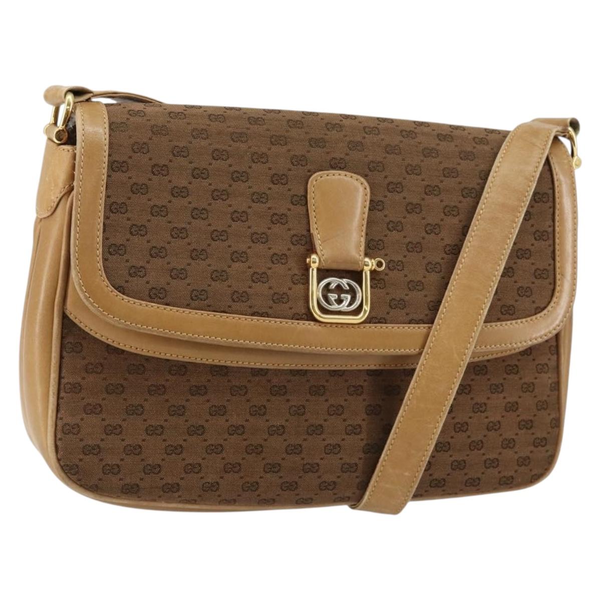 GUCCI Micro GG Canvas Shoulder Bag PVC Beige Gold 30 001 3627 Auth th6366