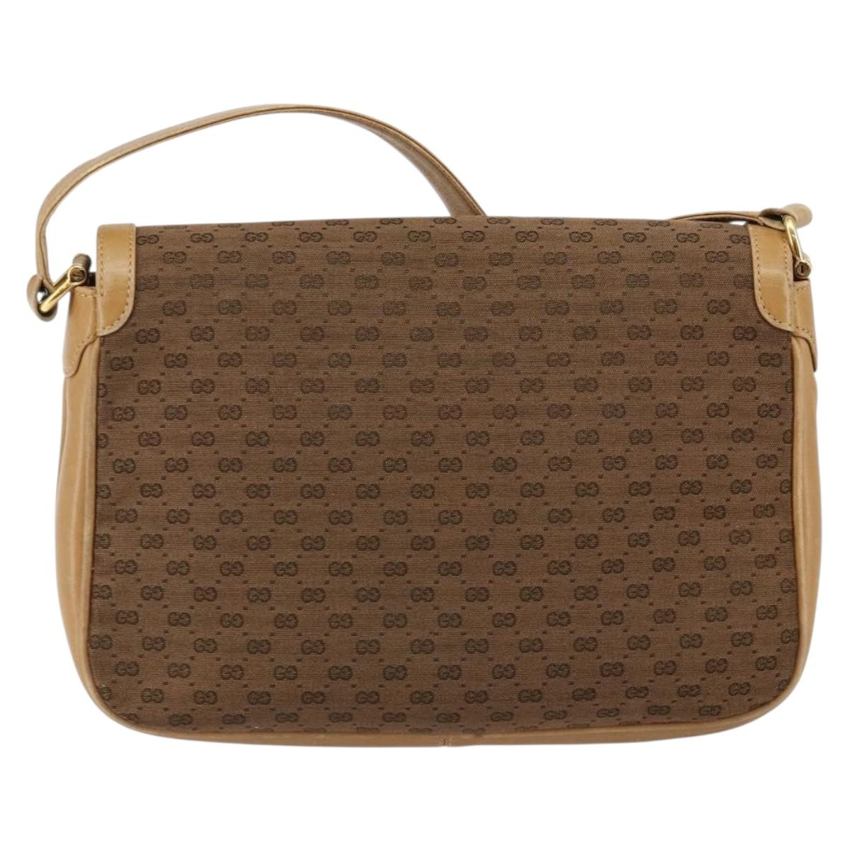 GUCCI Micro GG Canvas Shoulder Bag PVC Beige Gold 30 001 3627 Auth th6366