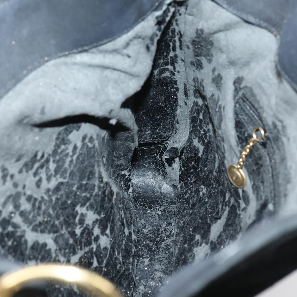 GUCCI Bamboo Hand Bag Suede Leather 2way Black Gold 001 3444 1638 Auth th6369