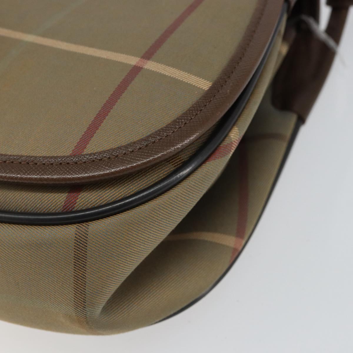 Burberrys Nova Check Shoulder Bag Canvas Beige Gold Auth th6370