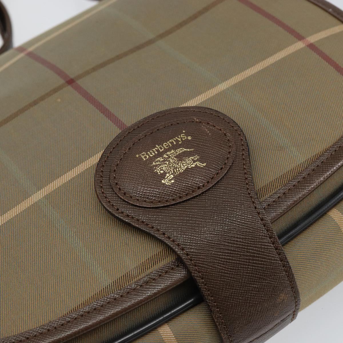 Burberrys Nova Check Shoulder Bag Canvas Beige Gold Auth th6370