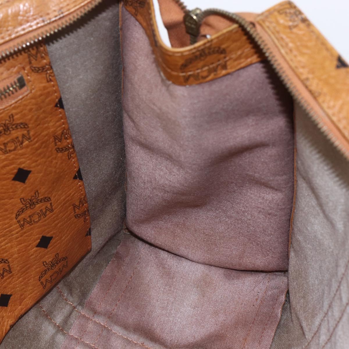 MCM Logogram Vicetos Tote Bag PVC Leather Brown Gold Auth th6372