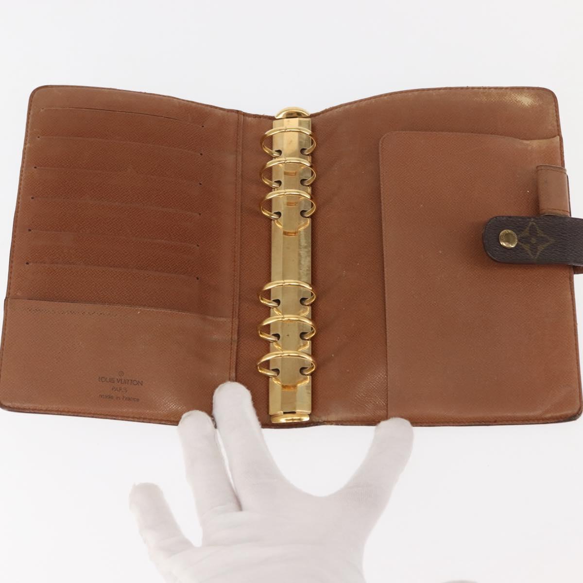 LOUIS VUITTON Monogram Agenda MM Day Planner Cover R20105 LV Auth th6375
