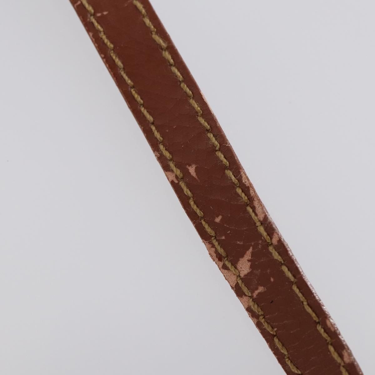 FENDI Pecan Canvas Hand Bag PVC 2way Black Brown Auth th6378