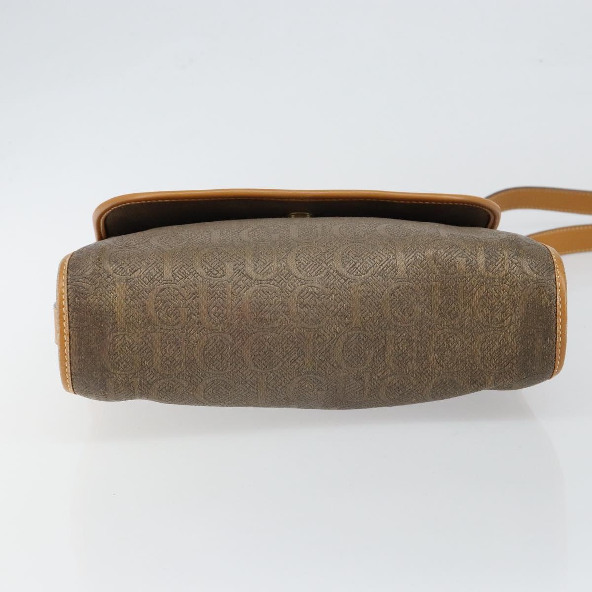 GUCCI Shoulder Bag Canvas Leather Beige Gold 001 14 0712 Auth th6380