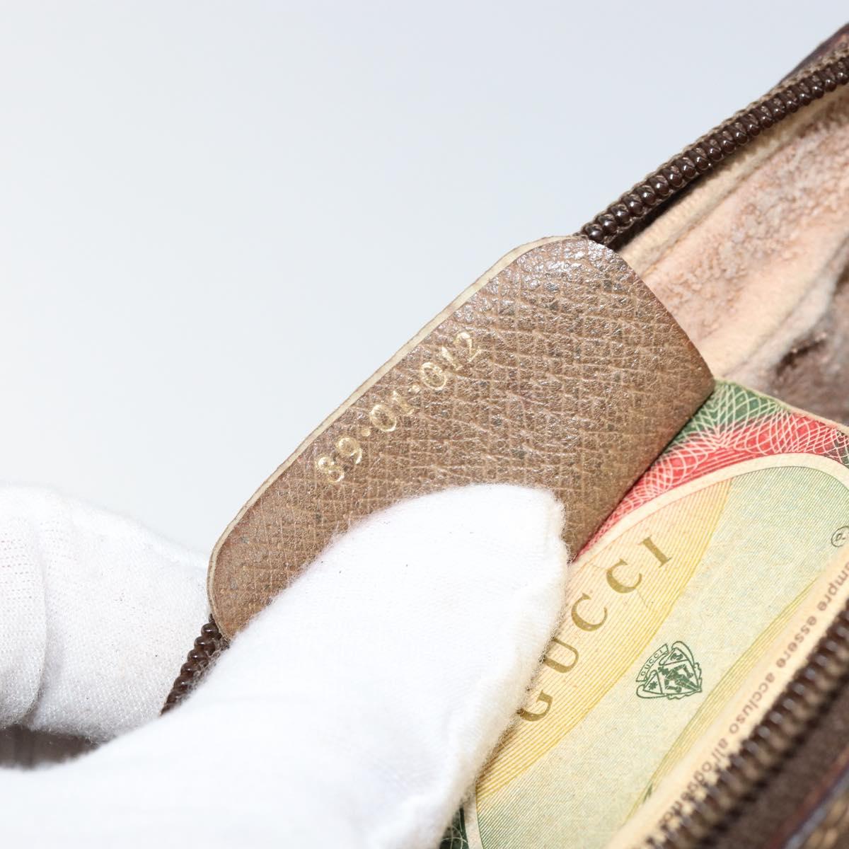 GUCCI GG Supreme Web Sherry Line Clutch Bag PVC Beige Red 89 01 012 Auth th6382