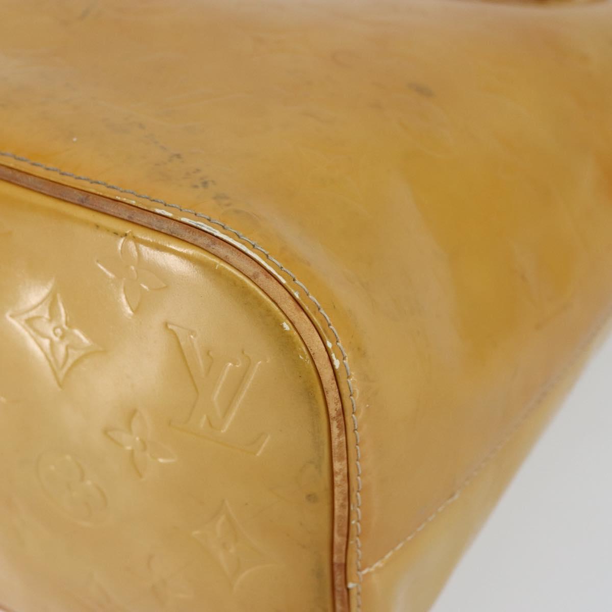 LOUIS VUITTON Monogram Vernis Houston Hand Bag Beige M91004 LV Auth th6384