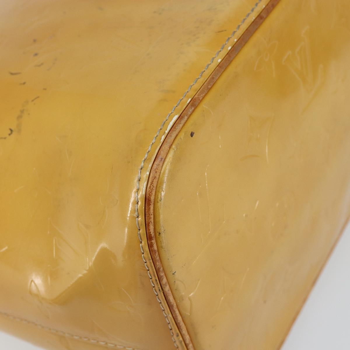 LOUIS VUITTON Monogram Vernis Houston Hand Bag Beige M91004 LV Auth th6384