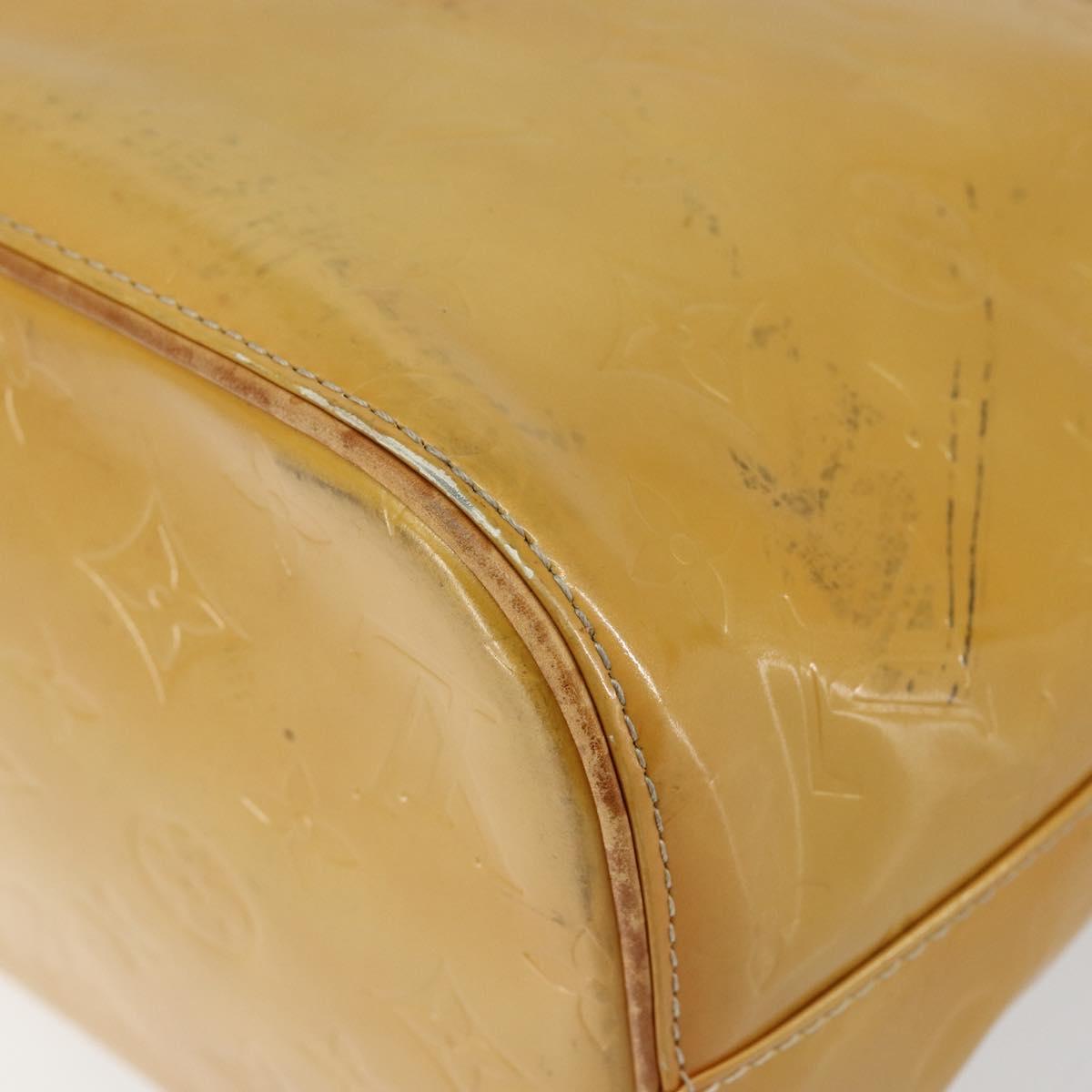 LOUIS VUITTON Monogram Vernis Houston Hand Bag Beige M91004 LV Auth th6384