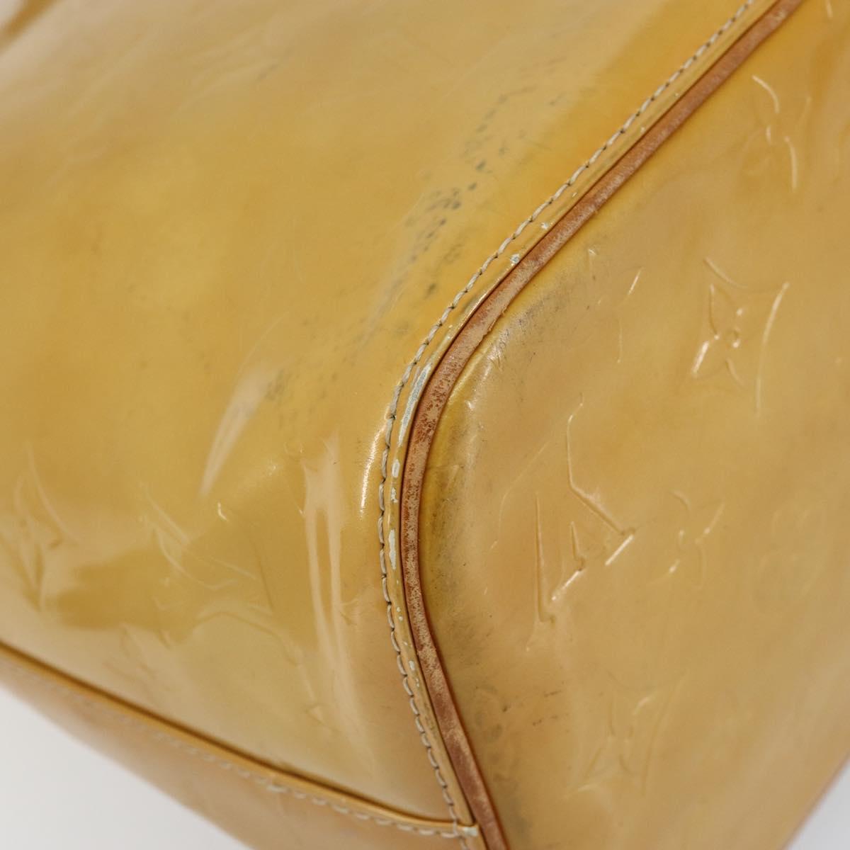 LOUIS VUITTON Monogram Vernis Houston Hand Bag Beige M91004 LV Auth th6384