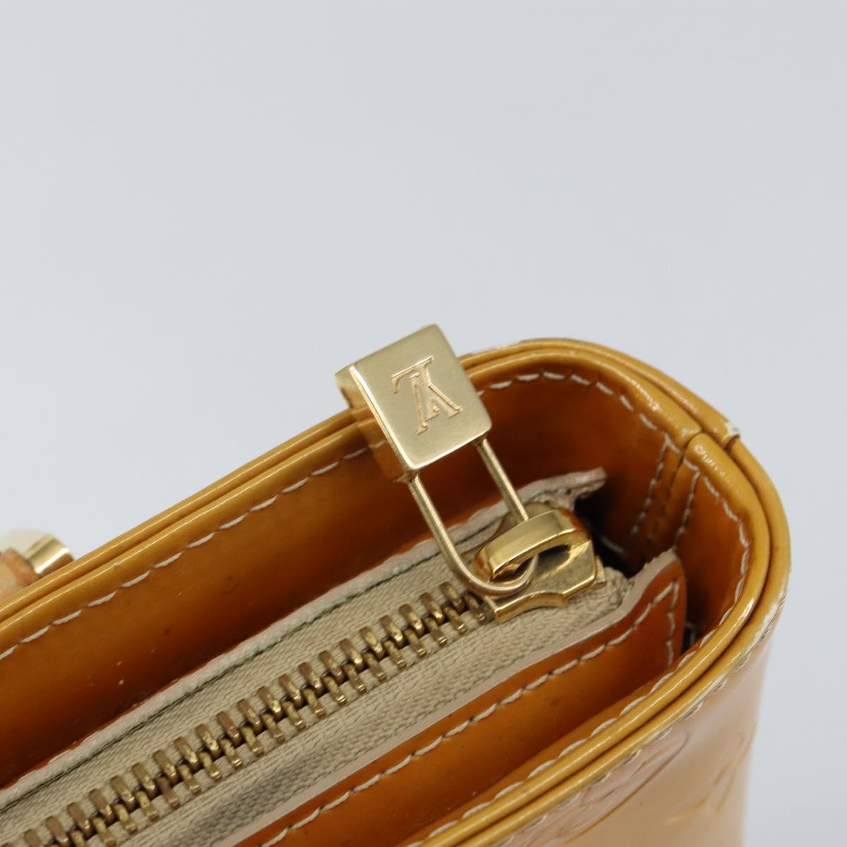 LOUIS VUITTON Monogram Vernis Houston Hand Bag Beige M91004 LV Auth th6384