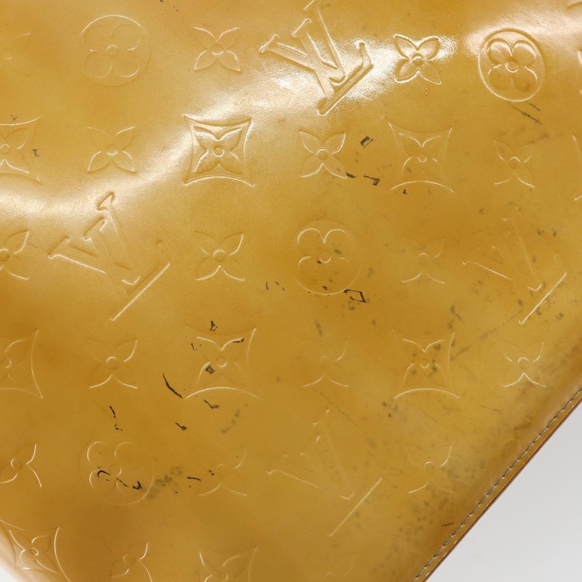 LOUIS VUITTON Monogram Vernis Houston Hand Bag Beige M91004 LV Auth th6384