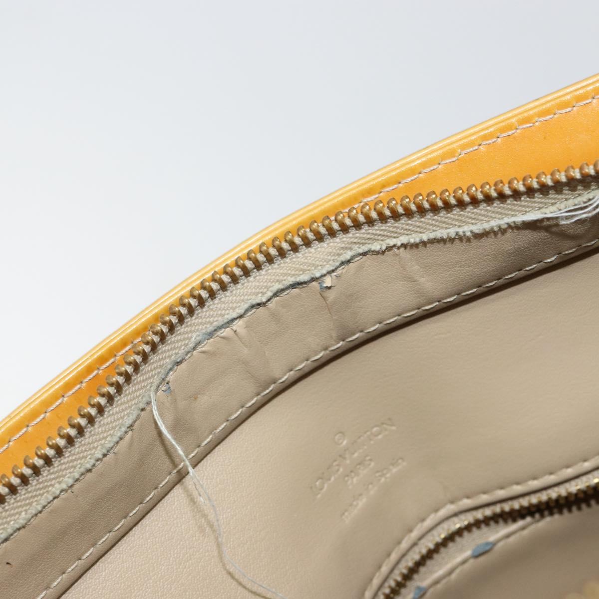 LOUIS VUITTON Monogram Vernis Houston Hand Bag Beige M91004 LV Auth th6384