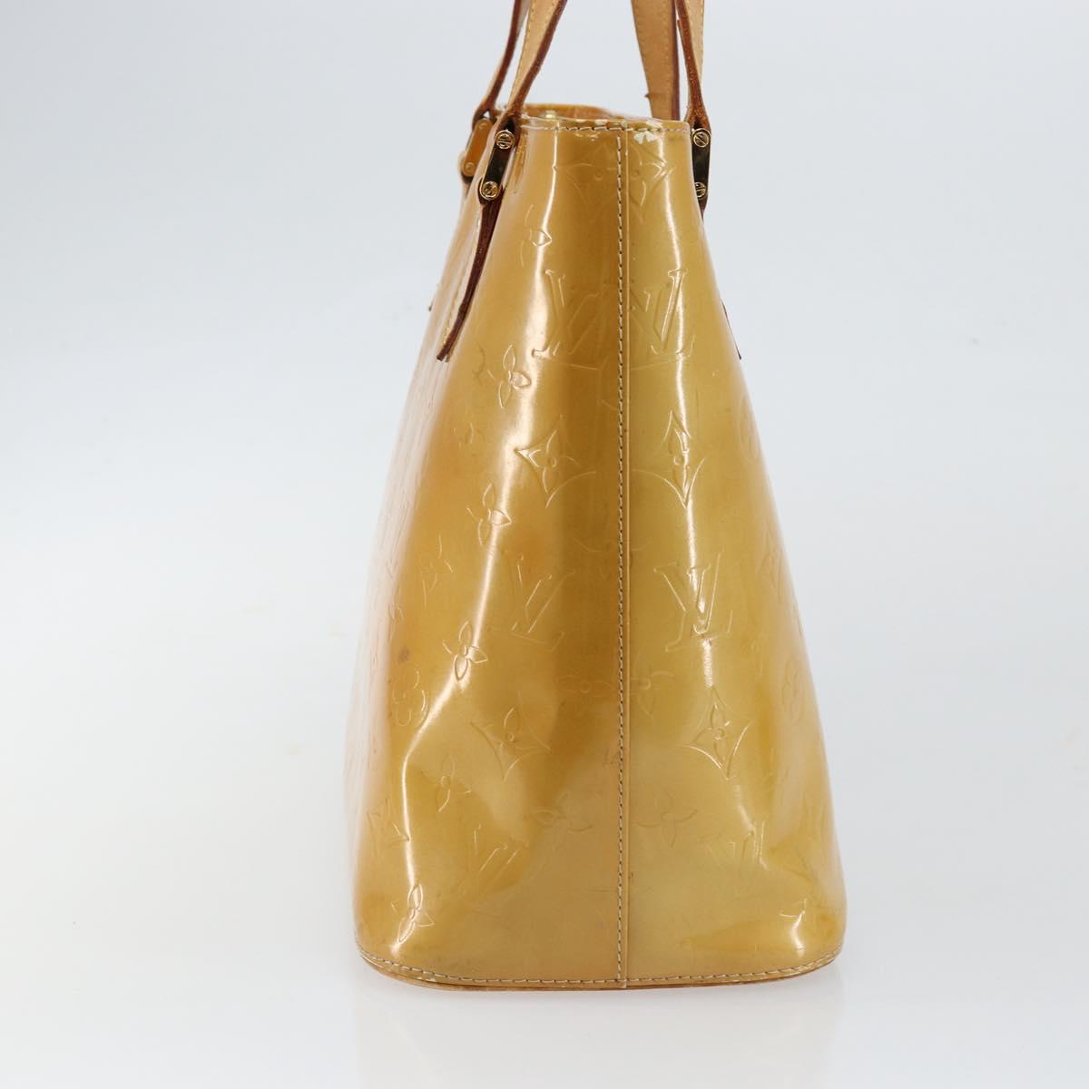 LOUIS VUITTON Monogram Vernis Houston Hand Bag Beige M91004 LV Auth th6384