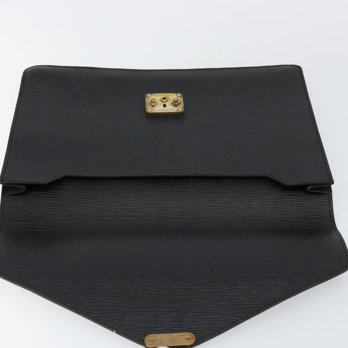 LOUIS VUITTON Epi Porte Documents Senateur Briefcase Black M54452 LV Auth th6385