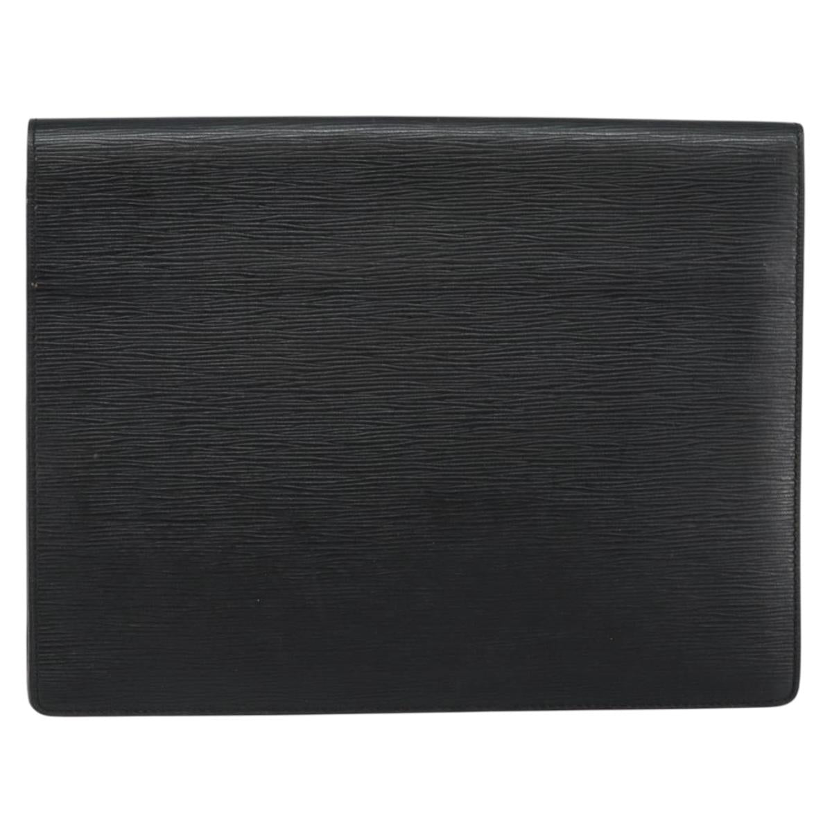 LOUIS VUITTON Epi Porte Documents Senateur Briefcase Black M54452 LV Auth th6385