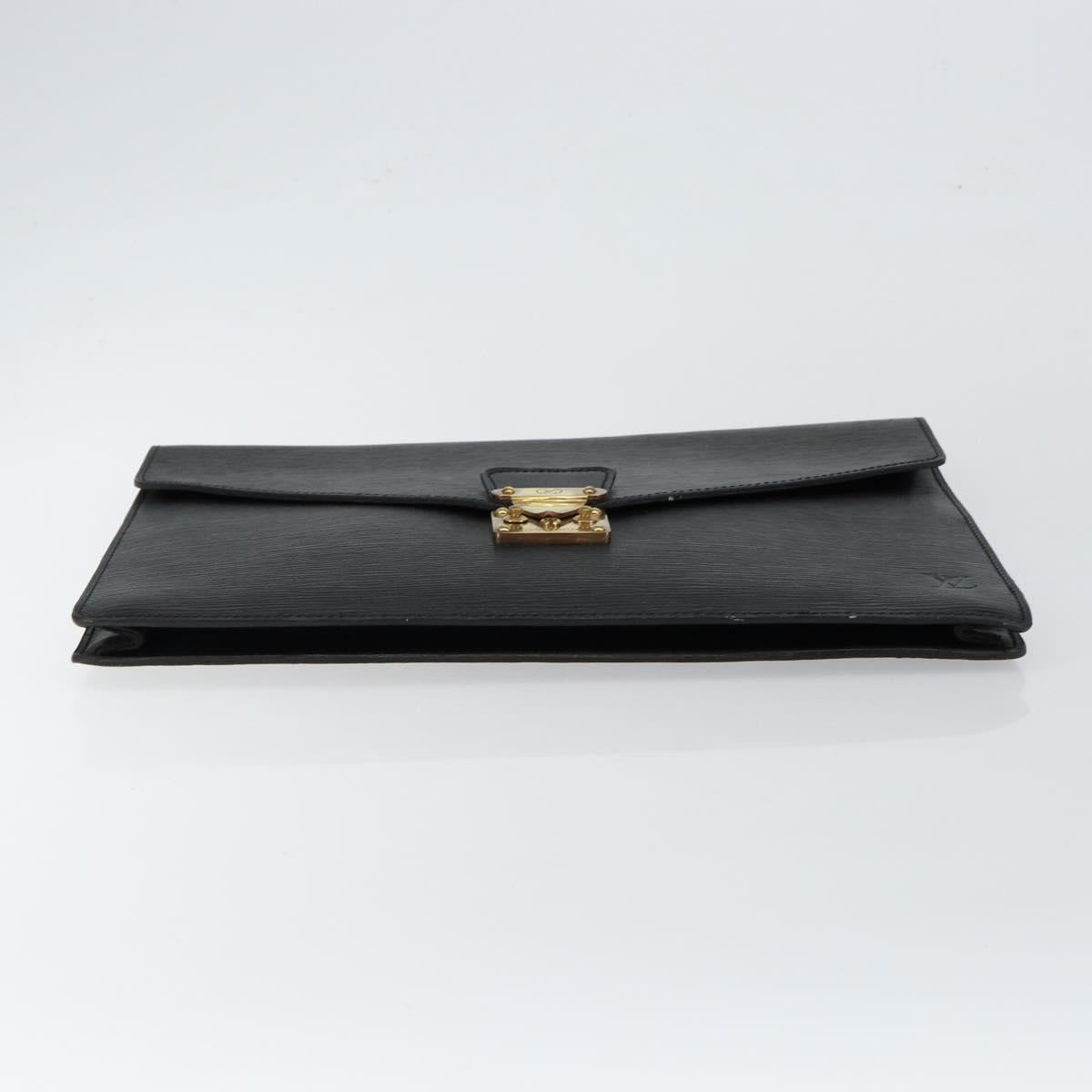 LOUIS VUITTON Epi Porte Documents Senateur Briefcase Black M54452 LV Auth th6385