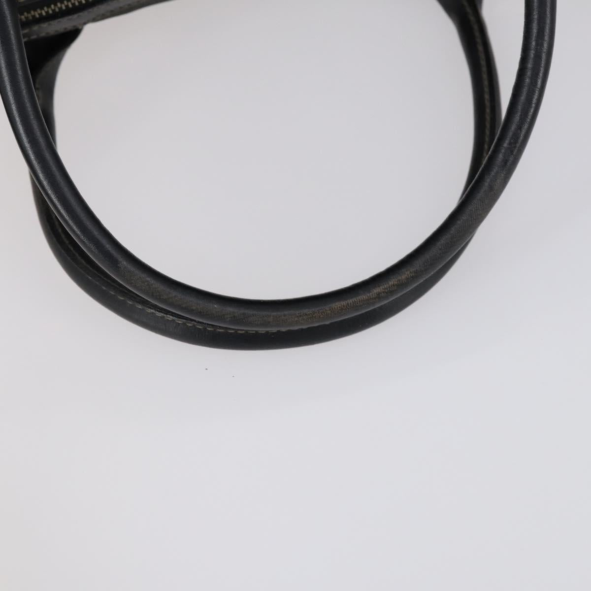 FENDI Pecan Canvas Boston Bag PVC 2way Black Brown gold Auth th6392