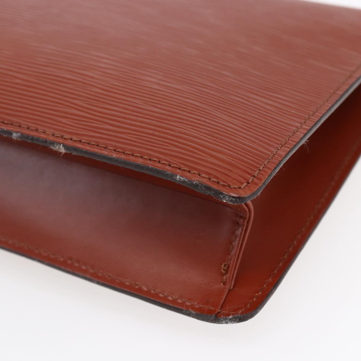 LOUIS VUITTON Epi Serie Dragonne Clutch Bag Kenya Brown M52613 LV Auth th6396