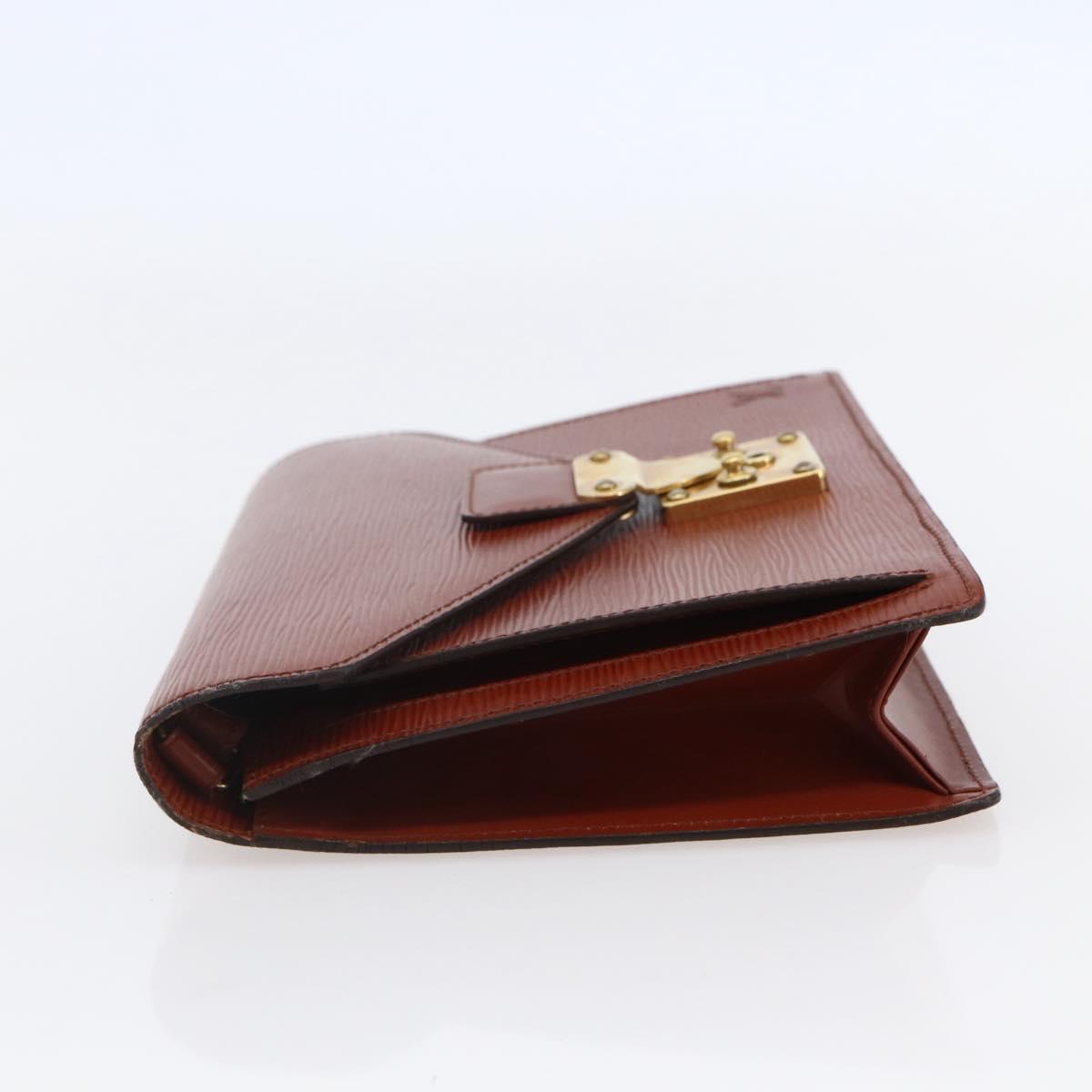 LOUIS VUITTON Epi Serie Dragonne Clutch Bag Kenya Brown M52613 LV Auth th6396