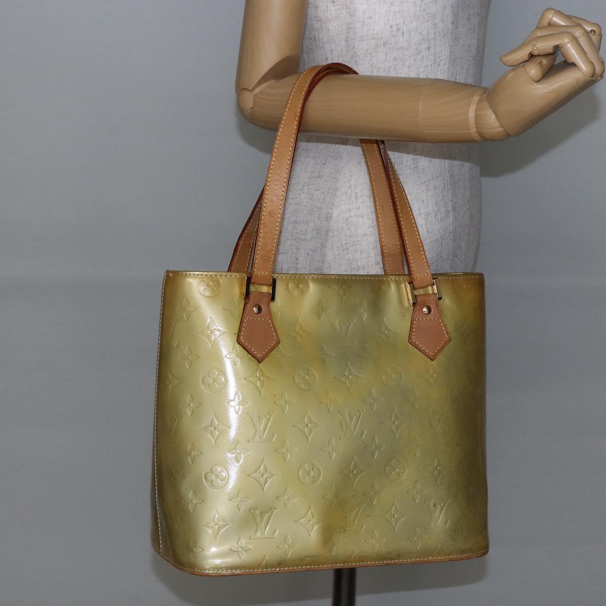 LOUIS VUITTON Monogram Vernis Houston Hand Bag Gris M91053 LV Auth th6399