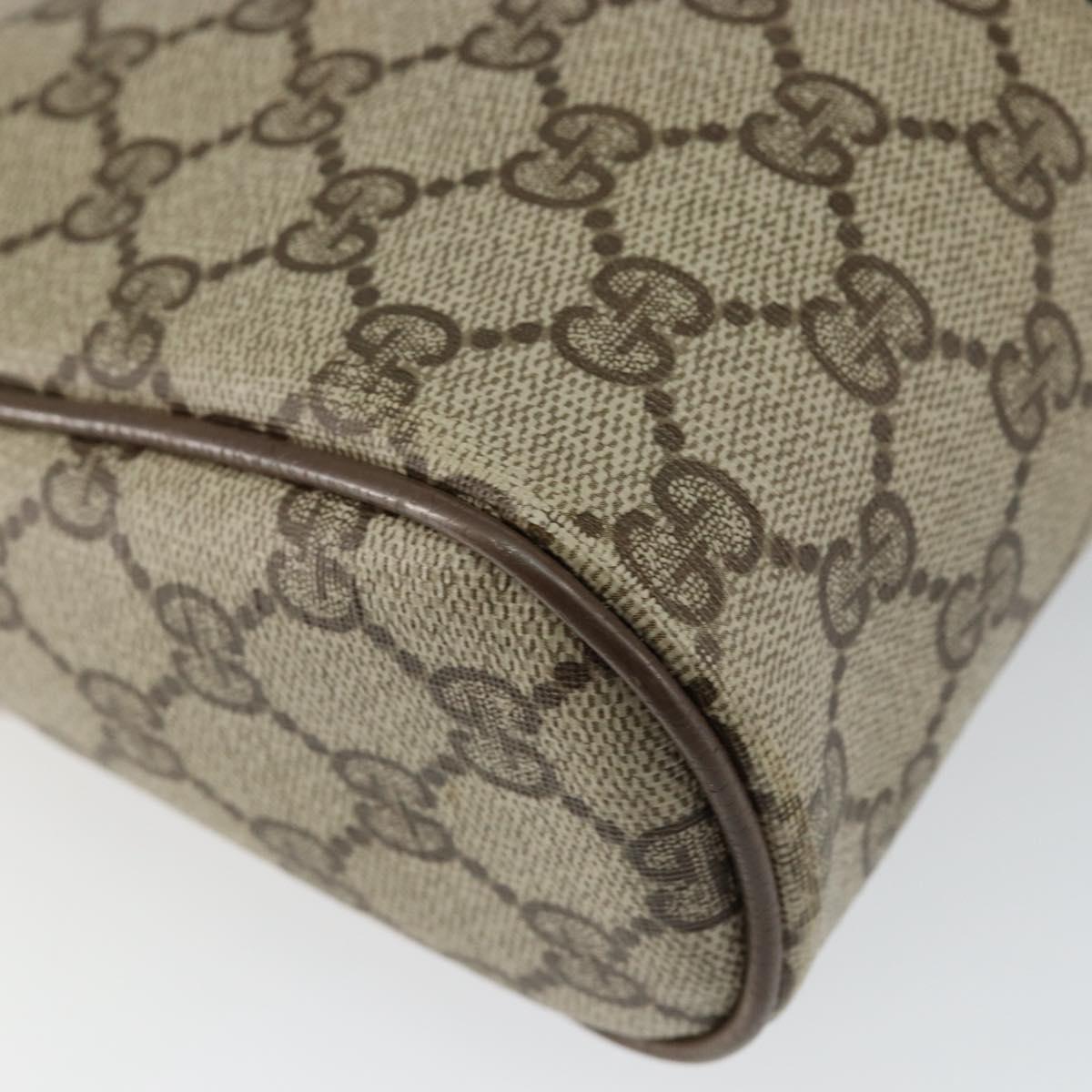 GUCCI GG Canvas Web Sherry Line Clutch Bag PVC Leather Beige Green Auth th6400