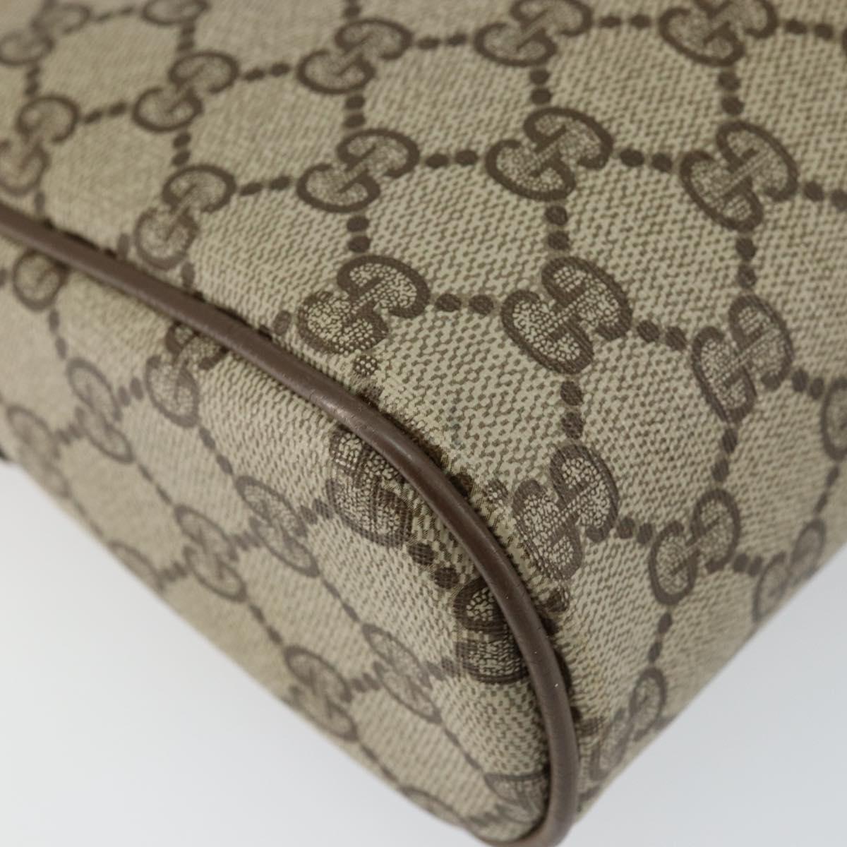 GUCCI GG Canvas Web Sherry Line Clutch Bag PVC Leather Beige Green Auth th6400