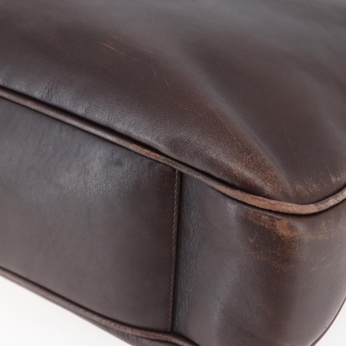 GUCCI Bamboo Shoulder Bag Leather 2way Brown Auth th6404