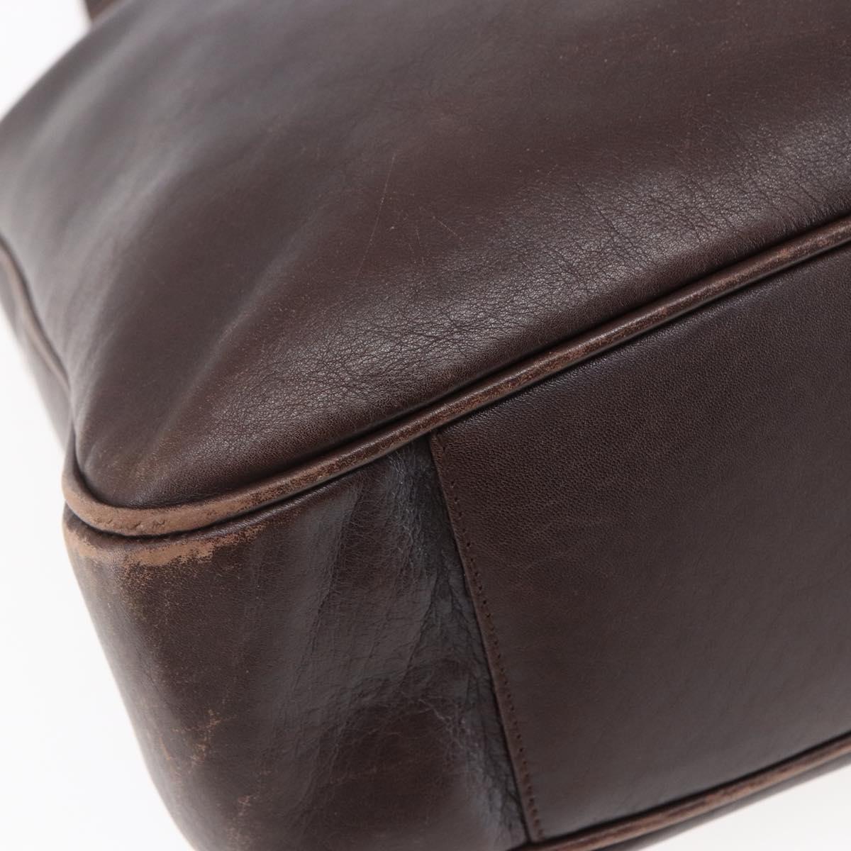 GUCCI Bamboo Shoulder Bag Leather 2way Brown Auth th6404