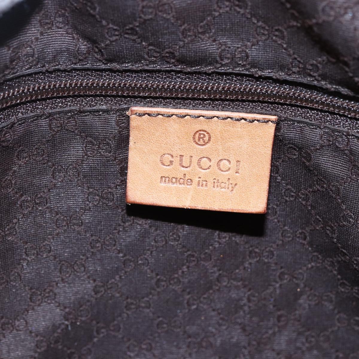 GUCCI Sherry Line Boston Bag Leather Beige Yellow Auth th6406