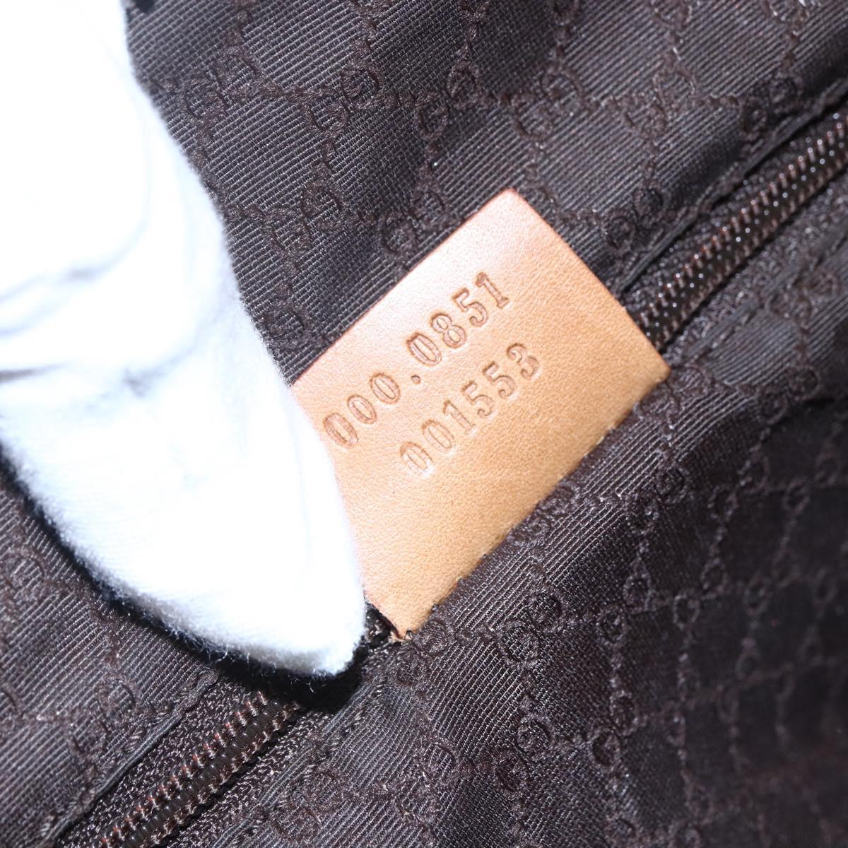 GUCCI Sherry Line Boston Bag Leather Beige Yellow Auth th6406