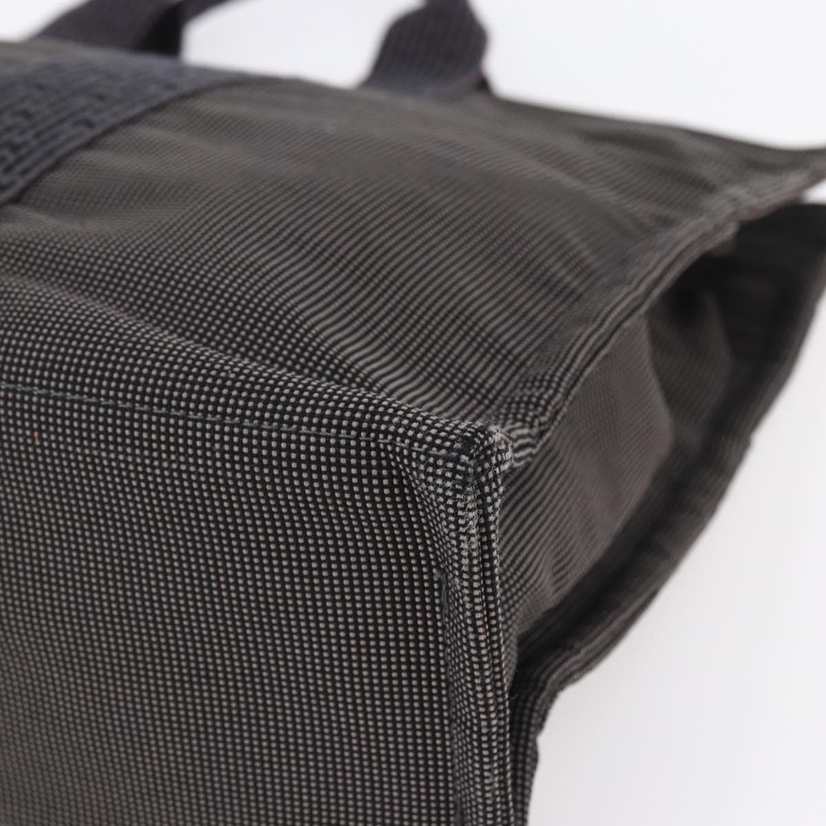 HERMES Her Line MM Hand Bag Canvas Gray Auth th6407