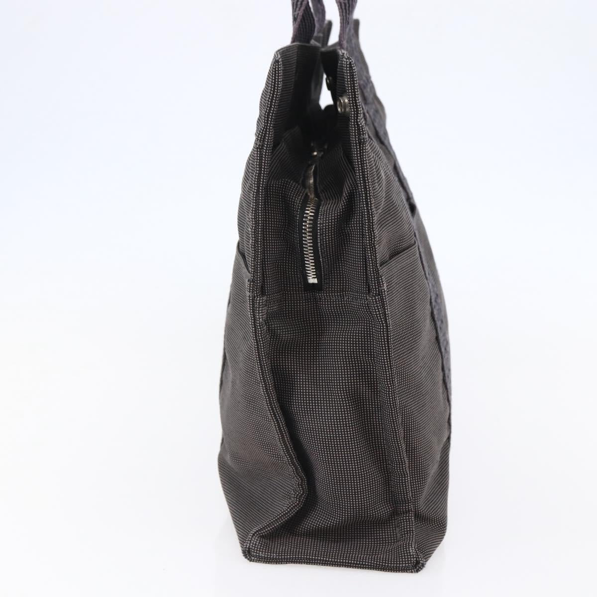 HERMES Her Line MM Hand Bag Canvas Gray Auth th6407