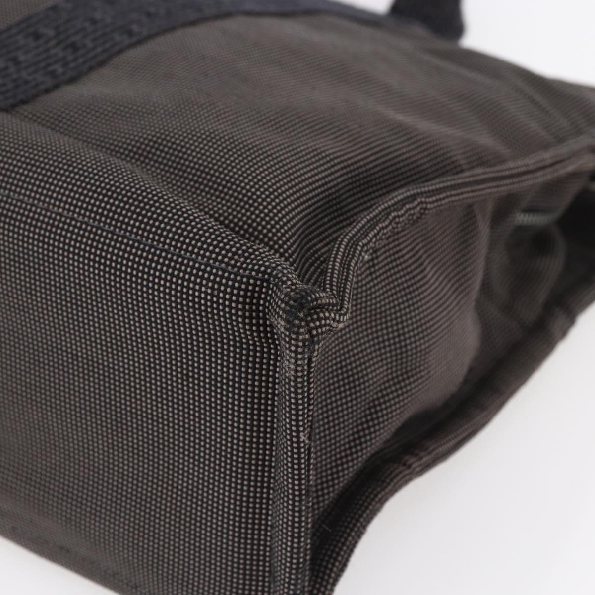 HERMES Her Line MM Hand Bag Canvas Gray Auth th6408