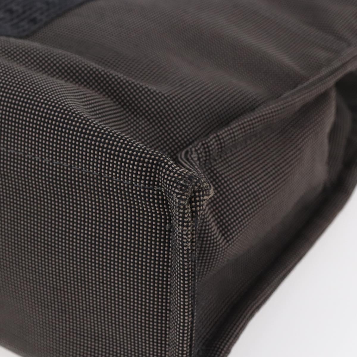 HERMES Her Line MM Hand Bag Canvas Gray Auth th6408