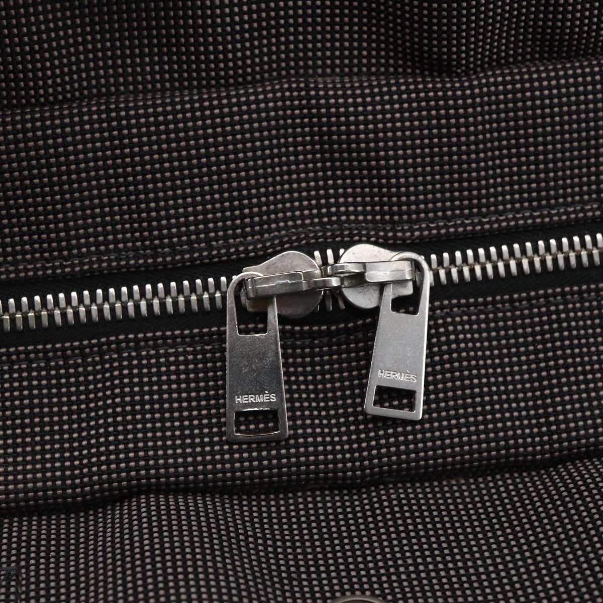 HERMES Her Line MM Hand Bag Canvas Gray Auth th6408