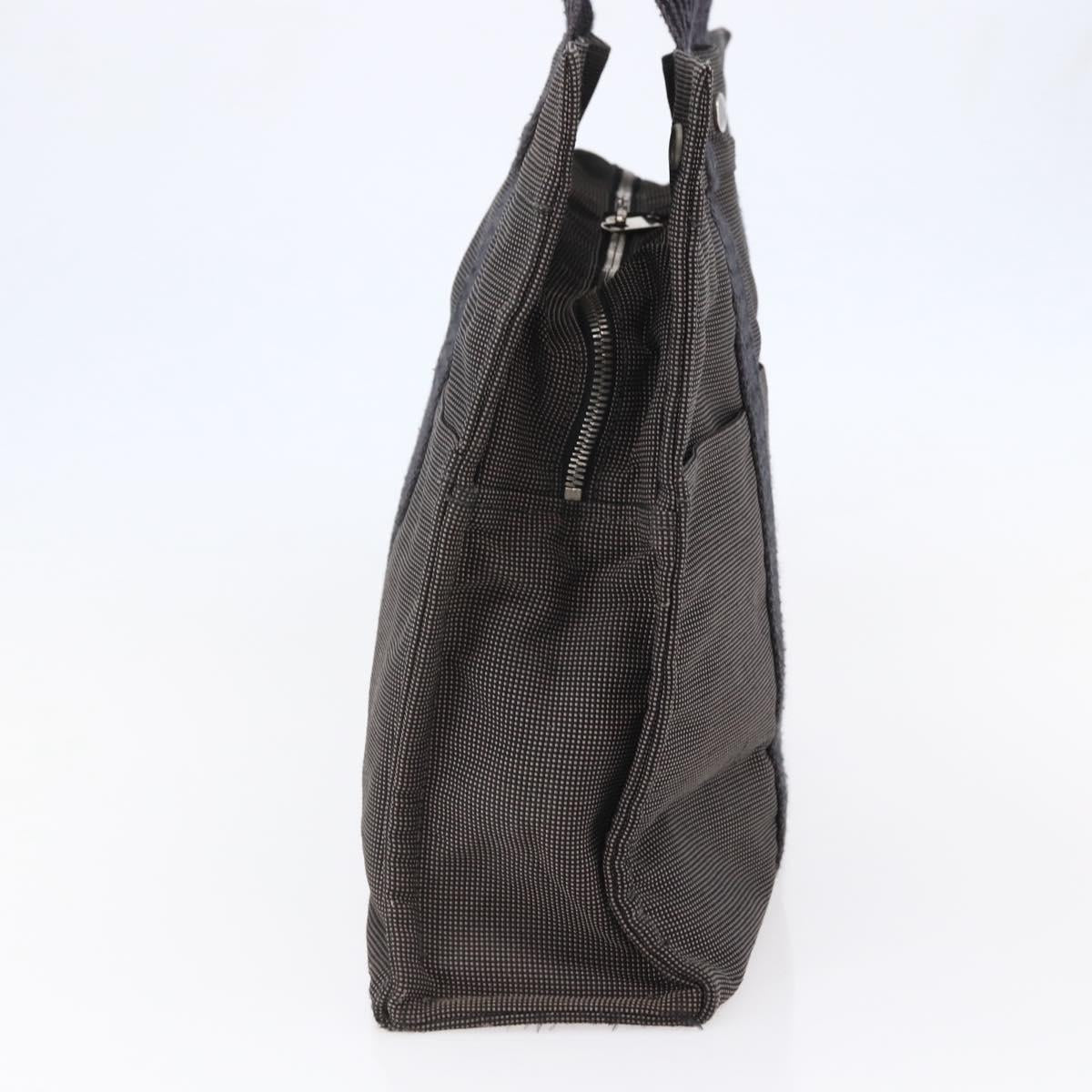 HERMES Her Line MM Hand Bag Canvas Gray Auth th6408