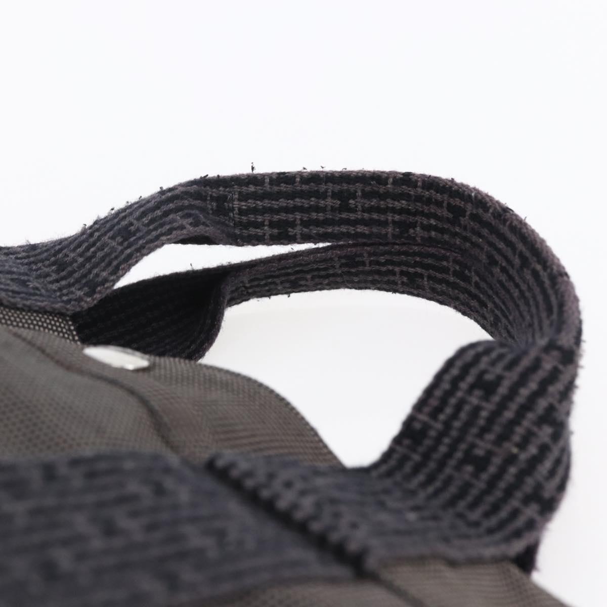 HERMES Her Line MM Hand Bag Canvas Gray Auth th6408