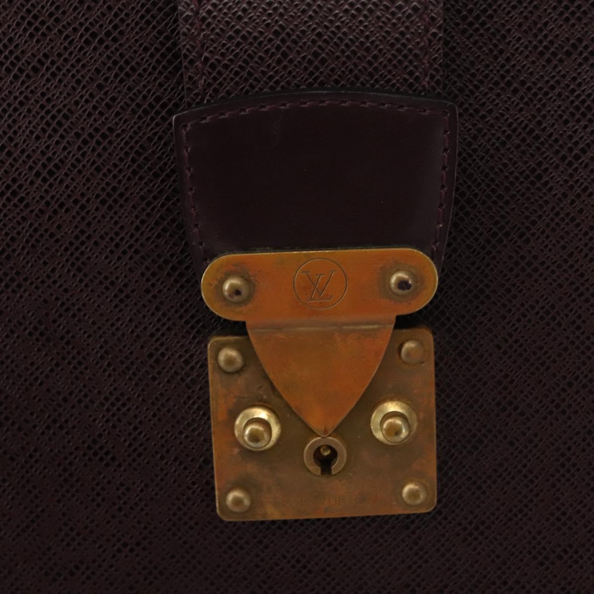 LOUIS VUITTON Taiga Leather Ural Briefcase Acajou M30026 LV Auth th6414