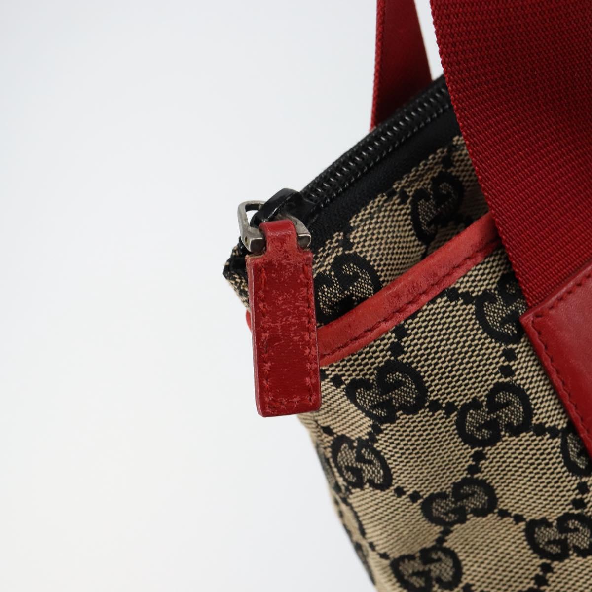 GUCCI GG Canvas Tote Bag Navy Red Auth th6417