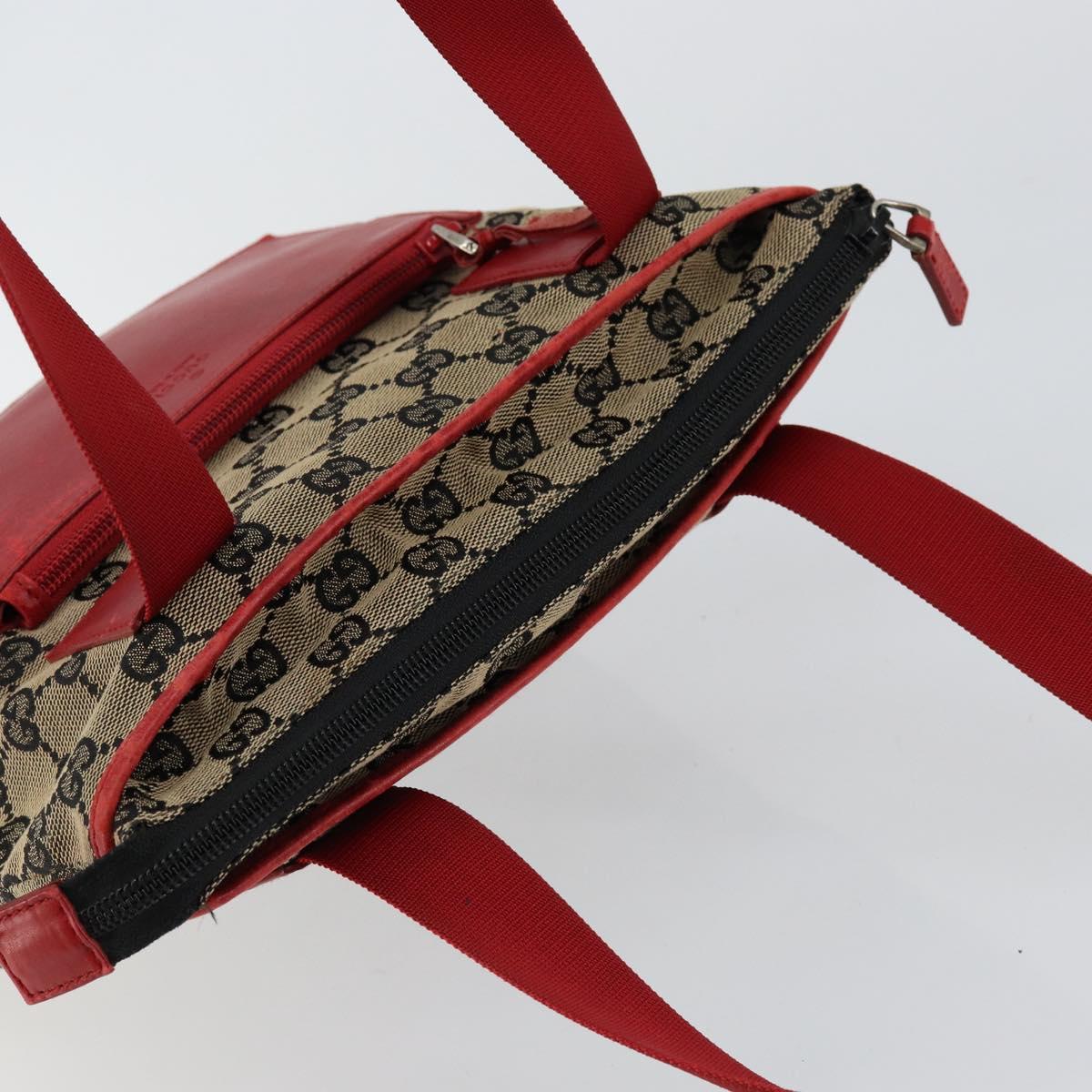 GUCCI GG Canvas Tote Bag Navy Red Auth th6417